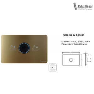 Clapetă cu senzor aurie Relax Regal cu dimensiuni tehnice