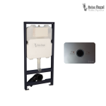 Rezervor încastrat Relax-Regal cu cadru metalic și panou frontal cu senzor fără atingere.