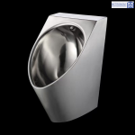 Urinar din inox METRONOM MTR-U004B, model compact, vedere în perspectivă.