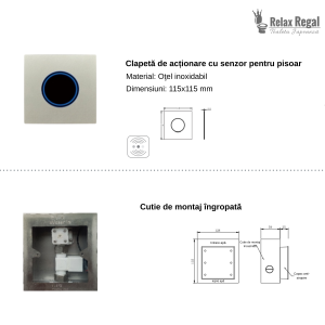Cutie de montaj îngropată pentru panou frontal pisoar cu senzor touchless