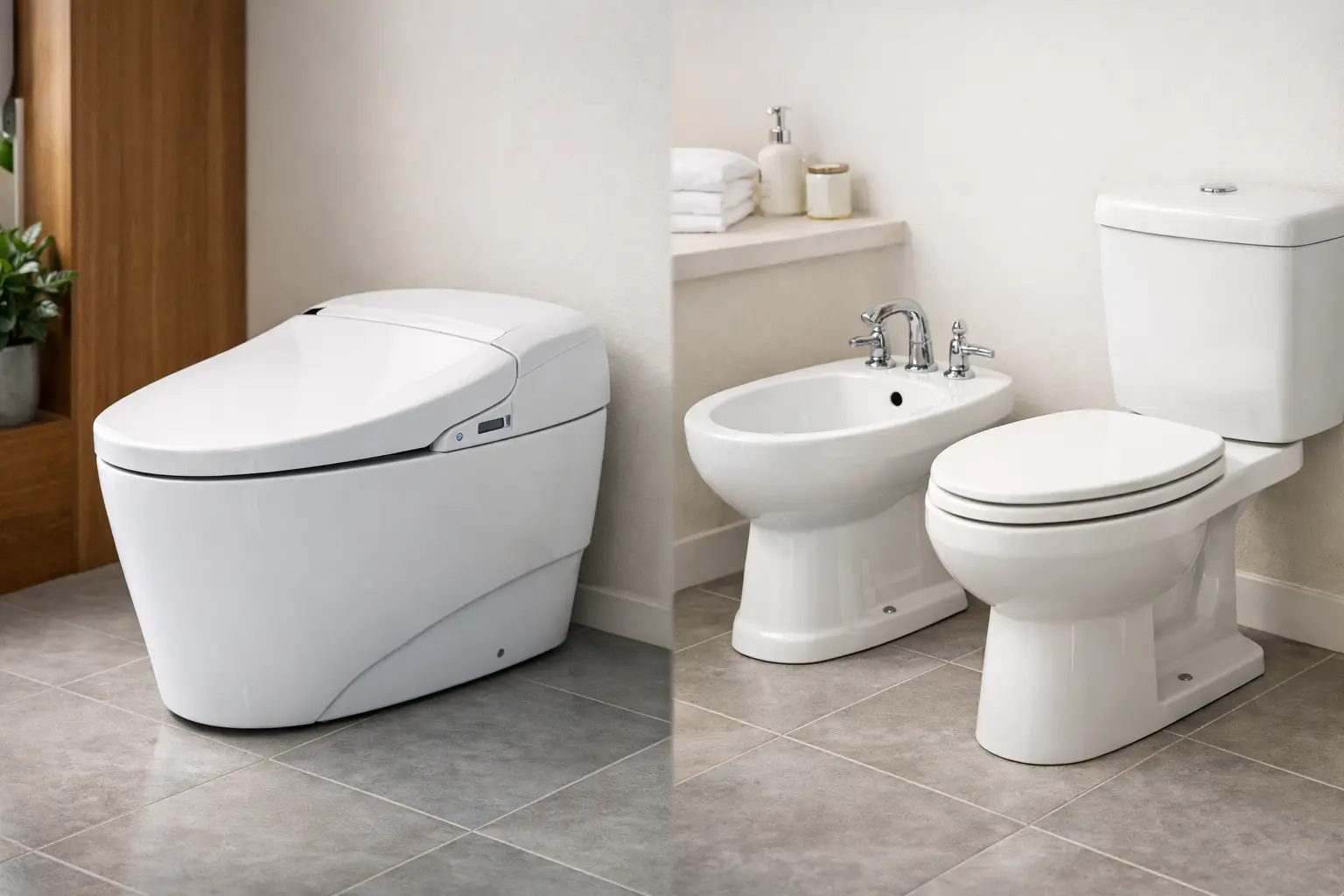 Toaleta japoneză vs bideu clasic